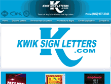 Tablet Screenshot of kwiksignletters.com